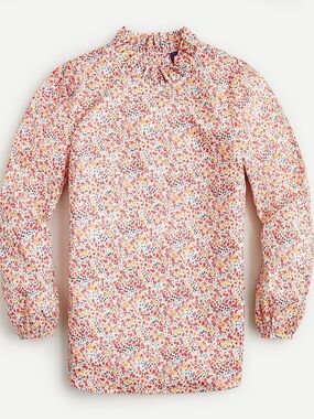 J.Crew Liberty of London Floral High-Neck Long Sleeve Blouse NWT